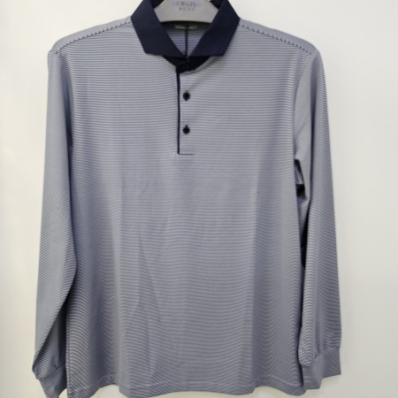 [행복한백화점][세르지오]우븐 와이드 에리 블루 긴팔 티셔츠  stsdkmg3737