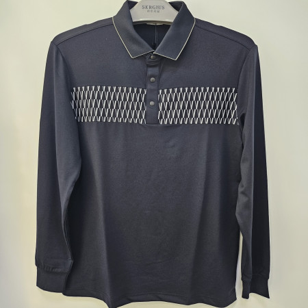 [행복한백화점][세르지오] 가슴 멀티네이비  긴팔 티셔츠 stsdkmg3745