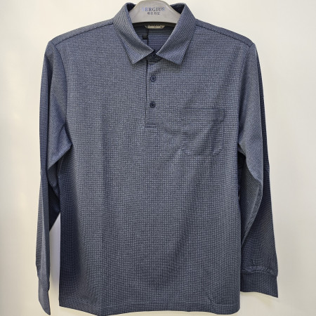 [행복한백화점][세르지오]깨고방 격자 무늬  네이비 긴팔 티셔츠  stsdkmh3703