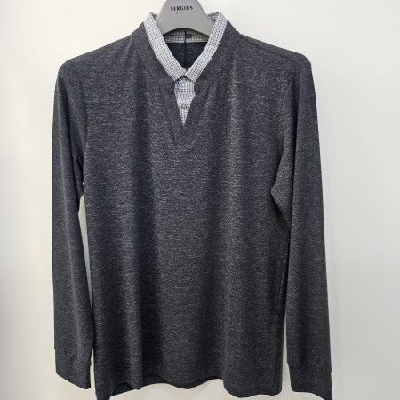 [행복한백화점][세르지오] 차콜  레이어드  긴팔 티셔츠 stsvbmg3720