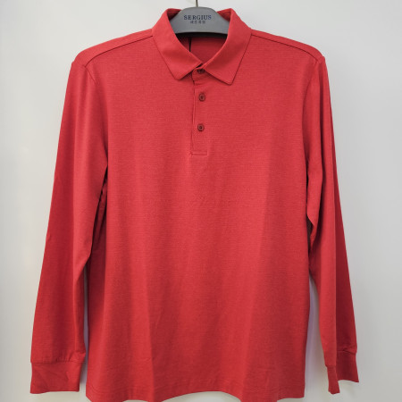 [행복한백화점][세르지오] 레드 솔리드 폴리스판 긴팔 티셔츠 stsdkmf3714