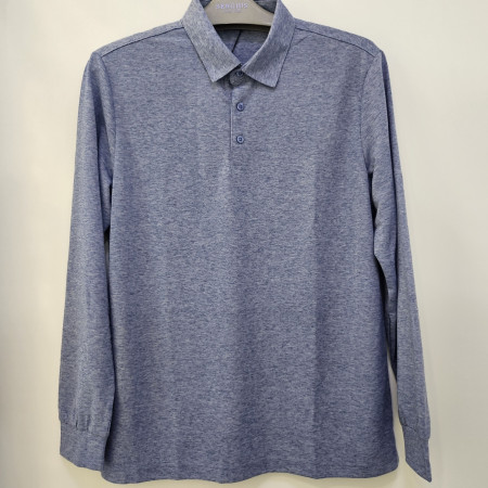 [행복한백화점][세르지오] 마혼방 블루 카라 긴팔 티셔츠 stsdkmf3739