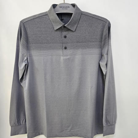 [행복한백화점][세르지오] 가슴 단가라 그레이 긴팔 티셔츠 stsdkmf3746