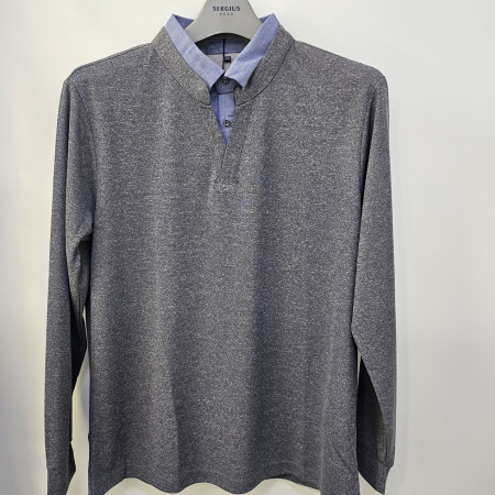 [행복한백화점][세르지오]폴리스판 레이어드 그레이 긴팔 티셔츠 stsdkmf3707