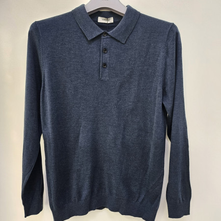 [행복한백화점][세르지오]블루 그린 모혼방 카라긴팔 니트티셔츠 sntzymf3753