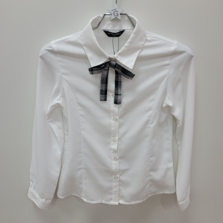 [행복한백화점][더데이걸]블랙 체크 리본 블라우스  TGBW23801