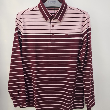 [행복한백화점][세르지오]폴리스판 줄무늬 와인 티셔츠 stsdkme4656a