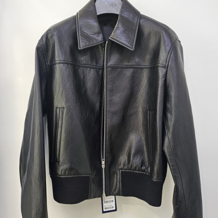 [행복한백화점][세르지오] 인조합성 pu   블랙 십오리 점퍼   sctesme4623