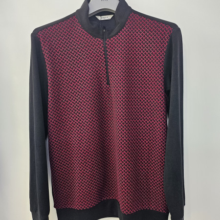 [행복한백화점][세르지오]밑단 십오리  와인  차이나 짚업 티셔츠 stsdkmf4611a