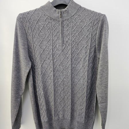 [행복한백화점][세르지오]그레이 마름모 집업 니트티셔츠 sntjbmf4854a