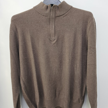 [행복한백화점][세르지오]베이지 단색 솔리드 반집업 니트티셔츠 sntjbmf4858a