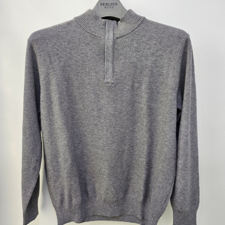 [행복한백화점][세르지오]단색  그레이 반집업  니트티셔츠 sntjbmf4859a