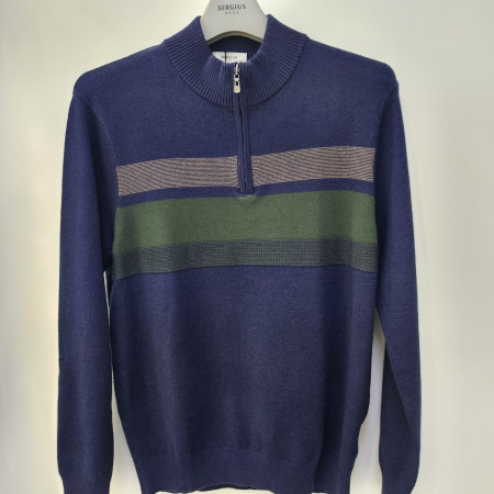 [행복한백화점][세르지오]단가라  네이비 니트티셔츠 sntjbmf4860a