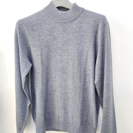 [행복한백화점][세르지오]헤링본 그레이 반폴라 티셔츠 sntbsmf4616