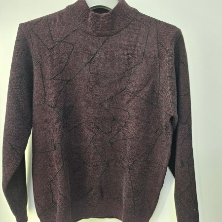 [행복한백화점][세르지오]밍크 기모 버건디 반폴라 티셔츠 sntbsmf4517a