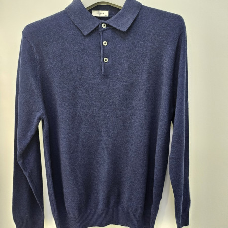 [행복한백화점][세르지오]솔리드 네이비    카라  니트티셔츠  sntjbmf4865a