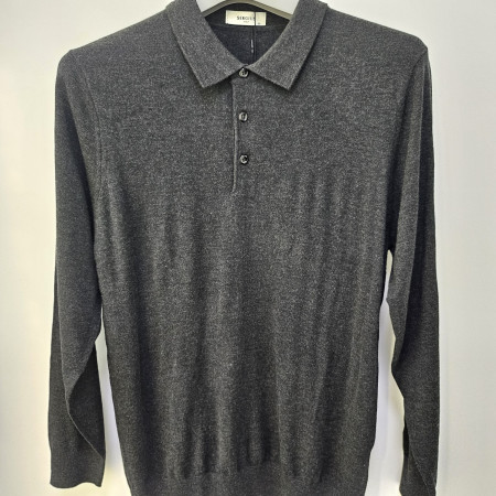 [행복한백화점][세르지오]단색 그레이  카라 니트티셔츠 sntjbmf4872