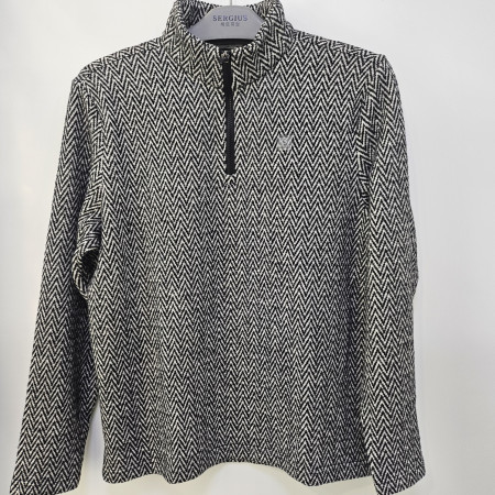 [행복한백화점][세르지오]블랙  헤링본  반집업 티셔츠stsmgmf4544