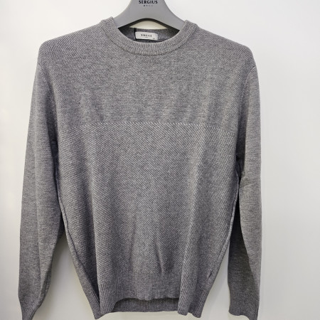 [행복한백화점][세르지오]솔리드 그레이  라운드 니트 티셔츠 sntjbmf4881a