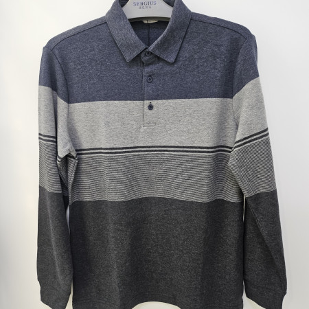 [행복한백화점][세르지오]선염 단가라 긴팔 티셔츠 stsdkmf4635a