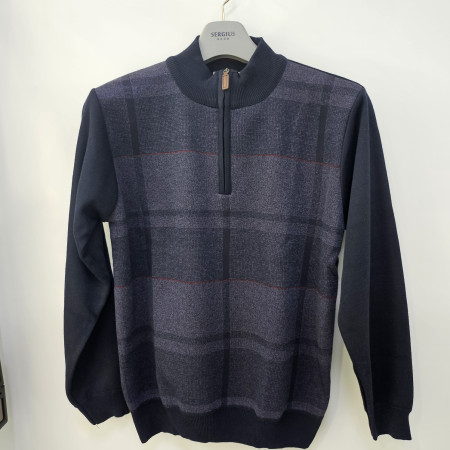 [행복한백화점][세르지오]반집업  네이비  기모 니트티셔츠 sntvbmh4715