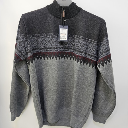 [행복한백화점][세르지오]반집업 에스닉  그레이  기모 니트티셔츠 sntvbmh4716