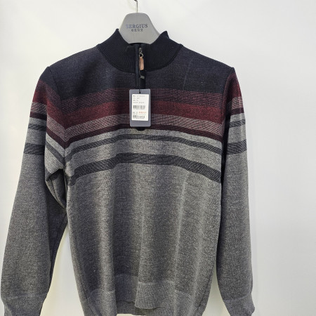 [행복한백화점][세르지오] 반집업 단가라  기모 니트티셔츠 sntvbmh4718