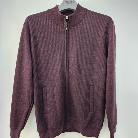 [행복한백화점][세르지오] 솔리드 와인 기모 집업 가디건  scdvbmg4715