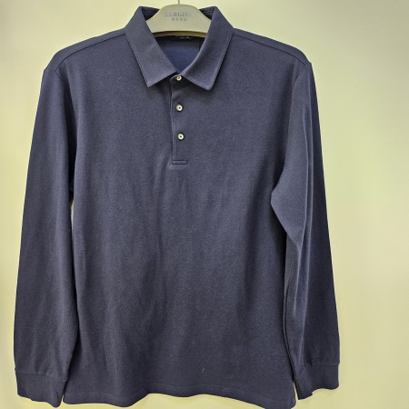 [행복한백화점][세르지오]면폴리 배색 네이비 티셔츠 stsdkmd1727