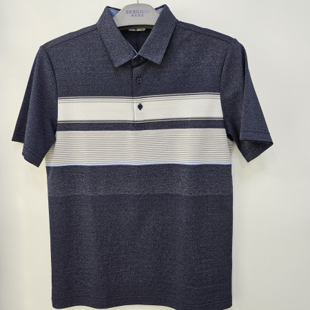 [행복한백화점][세르지오]가슴 단가라 네이비 반팔 티셔츠 stsdkmf2794a