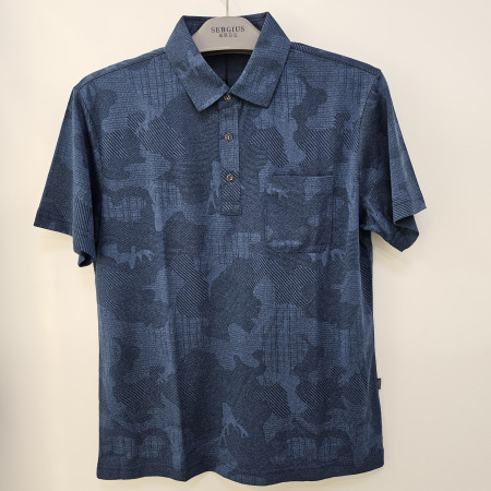 [행복한백화점][세르지오]매쉬소재 블루 반팔 티셔츠  stsvbmf2617a