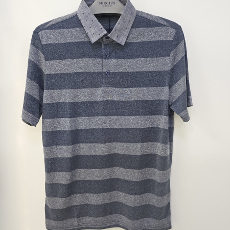 [행복한백화점][세르지오]폴리 스판  네이비 반팔 티셔츠 STSDKMD2872