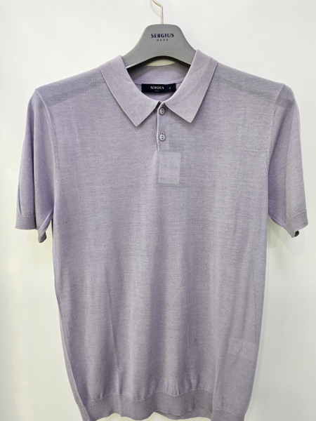 [행복한백화점][세르지오] 냉감  라이트 퍼플 카라 반팔   니트티셔츠 sntur1d2504