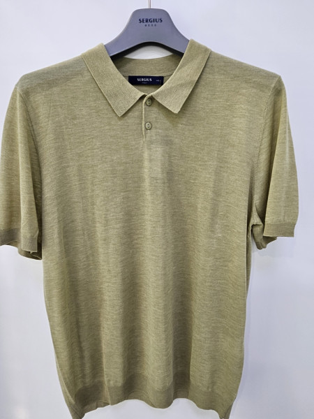 [행복한백화점][세르지오] 냉감   올리브 카라 반팔 니트티셔츠 sntur1d2505