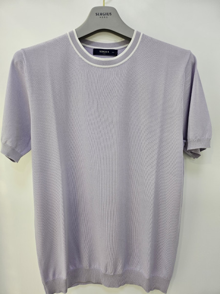 [행복한백화점][세르지오] 냉감 라이트 퍼플 반팔  니트티셔츠  sntur1d2510