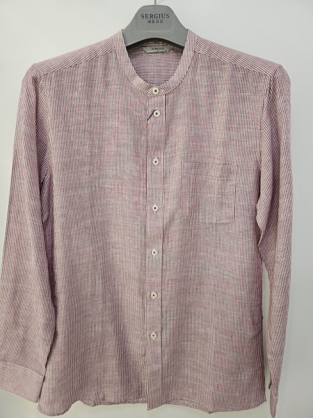 [행복한백화점][세르지오] 차이나 린넨 100 % 핑크 긴팔 셔츠 sytgumh2438