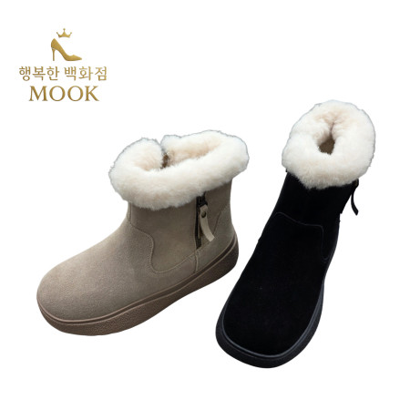 [행복한백화점][무크]mook 여성 스웨이드 퍼 부츠 516HB522673