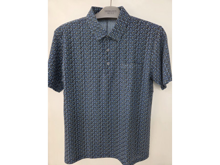 [행복한백화점][세르지오]프린트 반팔 네이비 티셔츠 stsvb3c6579