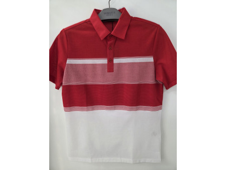 [행복한백화점][세르지오]면 폴리 혼방 레드 반팔 티셔츠 STSDK3C 6532