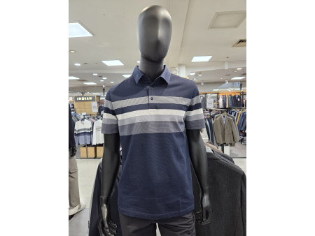 [행복한백화점][세르지오]면 ,레이온 , 폴리 혼방 네이비 반팔 티셔츠 stsdk3c 6501