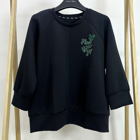 [행복한백화점][디즈니골프]7부소매 캐릭터 라운드넥 티셔츠 블랙 여성 DO1LTR012