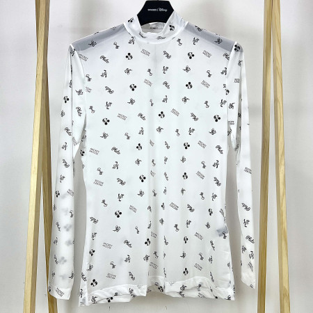 [행복한백화점][디즈니골프]로고 패턴 냉감 긴팔 이너 티셔츠 화이트 남성 DO1MTS012