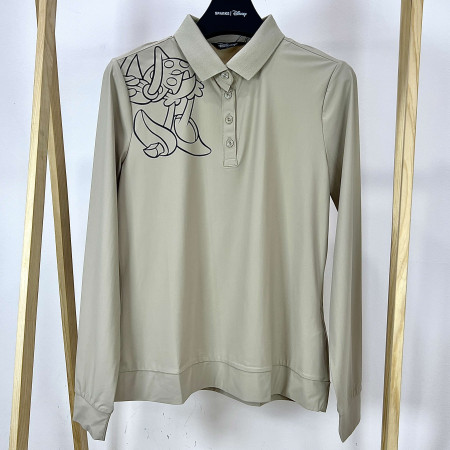 [행복한백화점][디즈니골프]캐릭터 베이직 긴팔 카라 티셔츠 베이지 여성 DO1LTS014