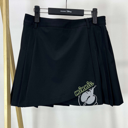 [행복한백화점][디즈니골프]캐릭터 포인트 A라인 플리츠 큐롯 스커트 블랙 여성 치마 DO1LCR001