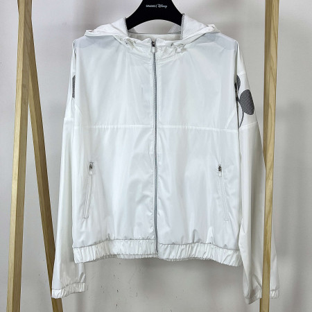 [행복한백화점][디즈니골프]캐릭터 소매프린팅 후드 집업 점퍼 화이트 여성 바람막이 DO1LJP004