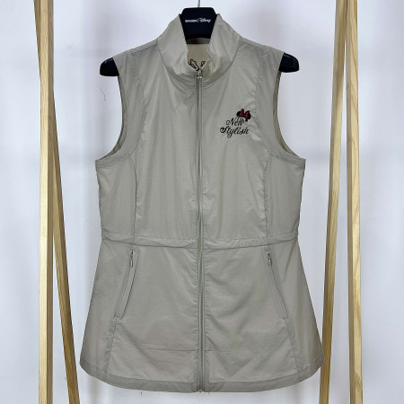 [행복한백화점][디즈니골프]캐릭터 하프기장 바람막이 집업 조끼 베이지 여성 DO1LJV009