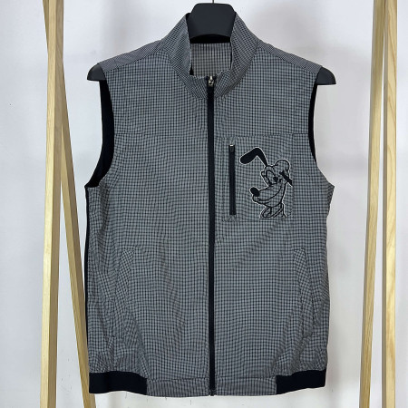 [행복한백화점][디즈니골프]등판 메쉬배색 플루토 하이넥 집업 조끼 블랙 남성 DO1MJV007