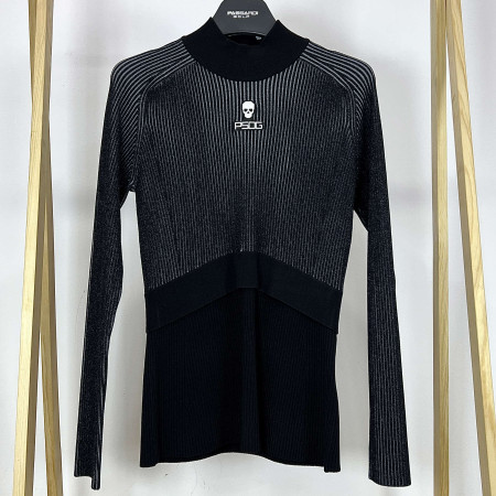 [행복한백화점][파사디]이중우수 래글런 긴팔 골지 니트 블랙 여성 P24SKP312X