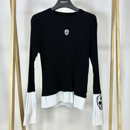 [행복한백화점][파사디]스트라이프 골조직 긴팔 니트 블랙 여성 P24SKP311X