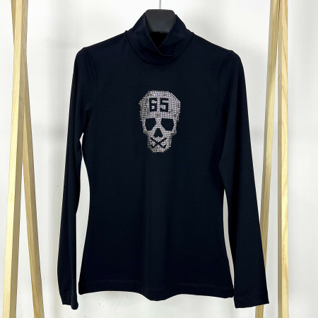 [행복한백화점][파사디]핫픽스포인트 변형하이넥 긴팔 티셔츠 블랙 여성 P24STP106X